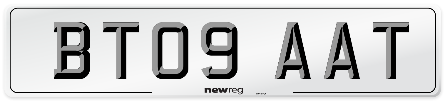 BT09 AAT Number Plate from New Reg